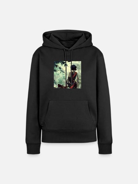 Bamboo Girl - Frauen Premium Bio Hoodie - Schwarz