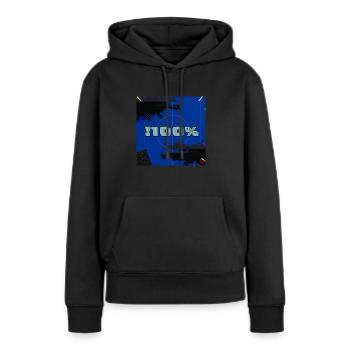 !100% - Sweat à capuche Premium bio Femme - noir - Devant - Julia (174cm)