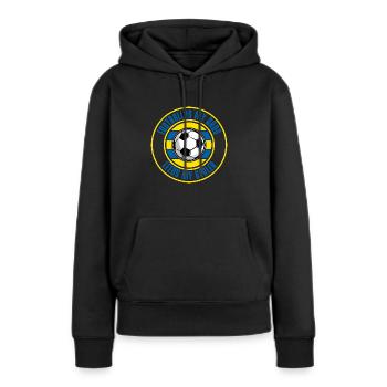 Leeds - Sweat à capuche Premium bio Femme - noir - Devant - Julia (174cm)