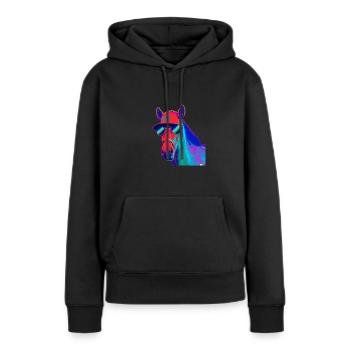 Cooles Pferd - Frauen Premium Bio Hoodie - Schwarz - Vorne - Julia (174cm)
