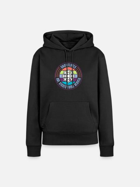 Schneeflocke - Frauen Premium Bio Hoodie - Schwarz