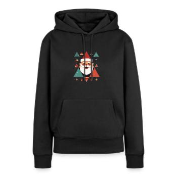 Père Noël Père Noël - Sweat à capuche Premium bio Femme - noir - Devant - Julia (174cm)