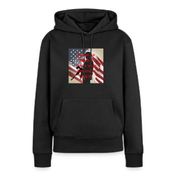 Vétérans, anciens combattant, armistice. - Sweat à capuche Premium bio Femme - noir - Devant - Julia (174cm)