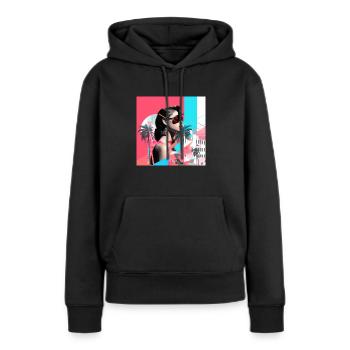 Miami Trouble - Women’s Premium Organic Hoodie - black - Front - Julia (174cm)