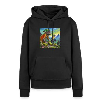 Trolle - Frauen Premium Bio Hoodie - Schwarz - Vorne - Julia (174cm)