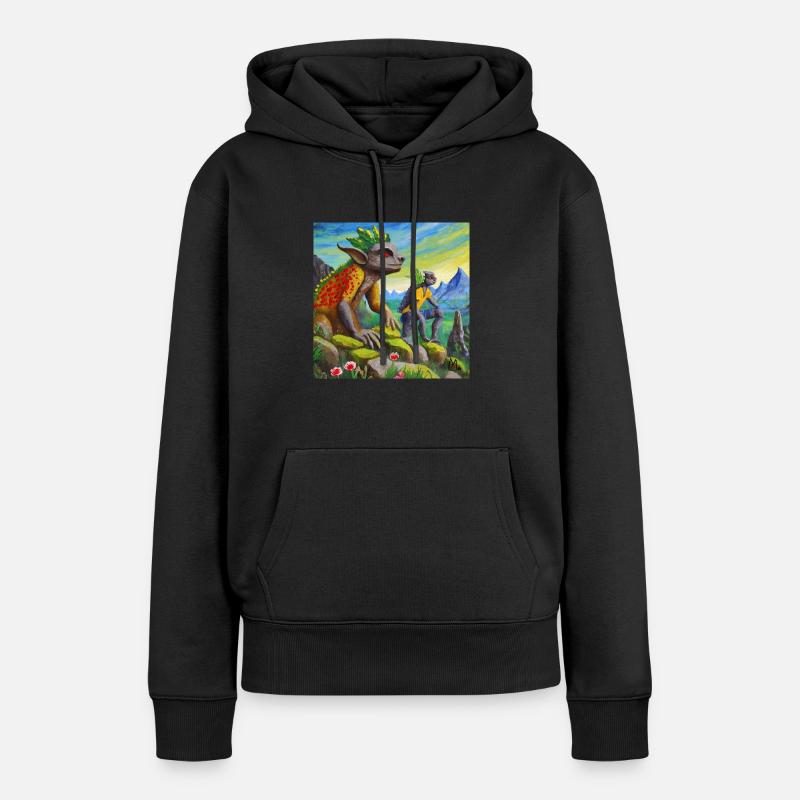 Trolle - Sweat à capuche Premium bio Femme - noir