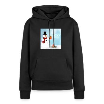 JE SUIS ESPAGNOL FROID - Sweat à capuche Premium bio Femme - noir - Devant - Julia (174cm)