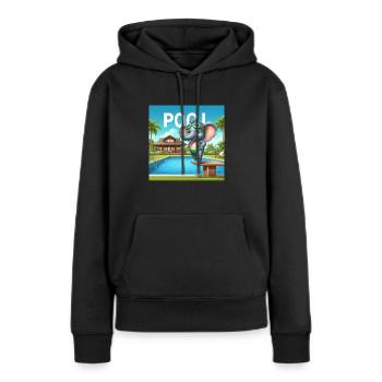 Erfrischung gefällig? - Frauen Premium Bio Hoodie - Schwarz - Vorne - Julia (174cm)