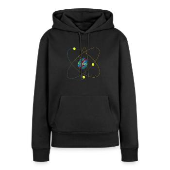 Atome - Sweat à capuche Premium bio Femme - noir - Devant - Julia (174cm)