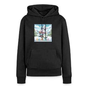 Skihase - Frauen Premium Bio Hoodie - Schwarz - Vorne - Julia (174cm)