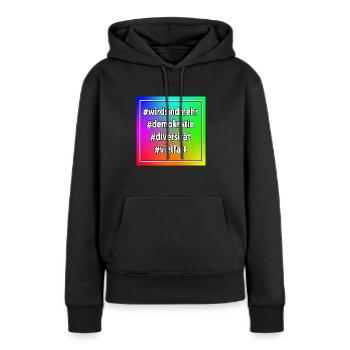 wir sind mehr #vielfalt - Frauen Premium Bio Hoodie - Schwarz - Vorne - Julia (174cm)