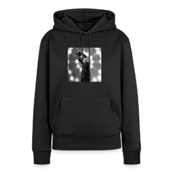 Guitar-Head (black&white) - Frauen Premium Bio Hoodie - Schwarz - Vorne - Julia (174cm)