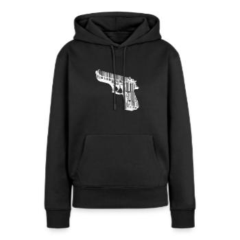 GUNCODE neg - Women’s Premium Organic Hoodie - black - Front - Julia (174cm)
