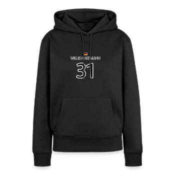 Trikotnummer 31 - Frauen Premium Bio Hoodie - Schwarz - Vorne - Julia (174cm)