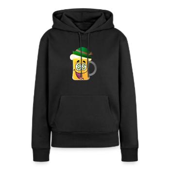 money - Frauen Premium Bio Hoodie - Schwarz - Vorne - Julia (174cm)