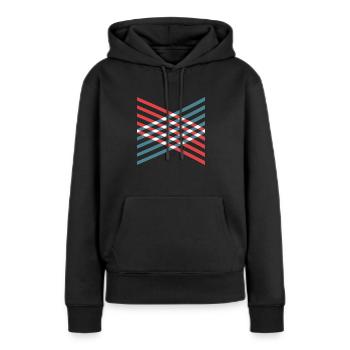 rote und blaue Linien - Frauen Premium Bio Hoodie - Schwarz - Vorne - Julia (174cm)