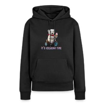 Eisbär i like ice in the sunshine 02 - Frauen Premium Bio Hoodie - Schwarz - Vorne - Julia (174cm)