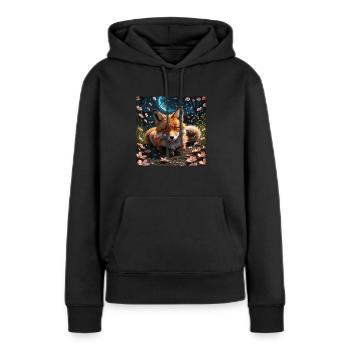 Süßer Fuchs - Frauen Premium Bio Hoodie - Schwarz - Vorne - Julia (174cm)