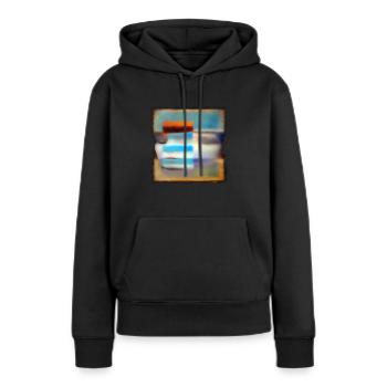 design18 - Sweat à capuche Premium bio Femme - noir - Devant - Julia (174cm)