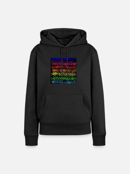Punktstreifen in Regenbogenfarbe - Frauen Premium Bio Hoodie - Schwarz