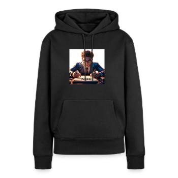 Psycho - Sweat à capuche Premium bio Femme - noir - Devant - Julia (174cm)
