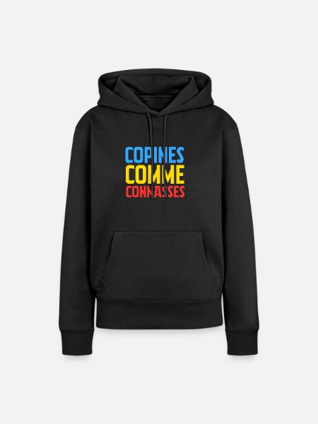 Freundinnen als - Frauen Premium Bio Hoodie - Schwarz