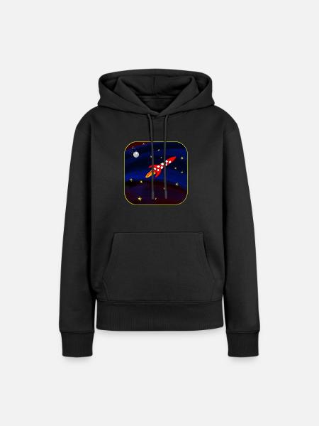 Sputnik-Rakete - Frauen Premium Bio Hoodie - Schwarz