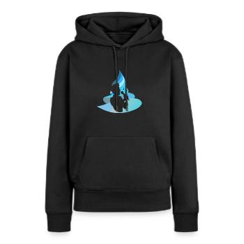 Voix Jazz - Sweat à capuche Premium bio Femme - noir - Devant - Julia (174cm)