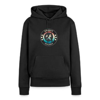 Ich kann nicht DIY - Frauen Premium Bio Hoodie - Schwarz - Vorne - Julia (174cm)