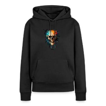 Skull,bones - Frauen Premium Bio Hoodie - Schwarz - Vorne - Julia (174cm)