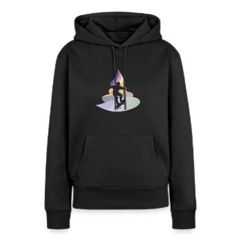 Planche à roulettes Skater Kickflip - Sweat à capuche Premium bio Femme - noir - Devant - Julia (174cm)