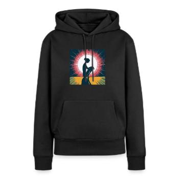 Pensive silhouette in the moonlight - Women’s Premium Organic Hoodie - black - Front - Julia (174cm)