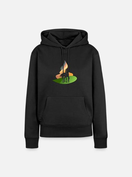 Pferde Wildpferd - Frauen Premium Bio Hoodie - Schwarz