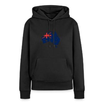 Australie - Sweat à capuche Premium bio Femme - noir - Devant - Julia (174cm)