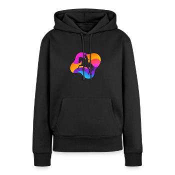 Dressur Springreiten - Frauen Premium Bio Hoodie - Schwarz - Vorne - Julia (174cm)