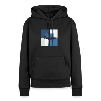 Luftfahrt Flugzeugtuer Jumbojet - Frauen Premium Bio Hoodie - Schwarz - Vorne - Julia (174cm)