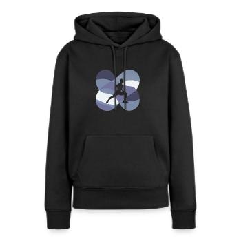 Musculation Fitness - Sweat à capuche Premium bio Femme - noir - Devant - Julia (174cm)
