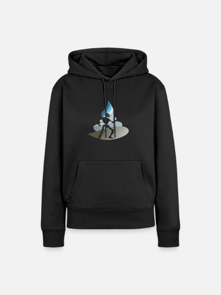 Roboter Cyborg Tech - Frauen Premium Bio Hoodie - Schwarz