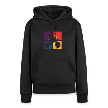 Dirtbike Freestyle - Frauen Premium Bio Hoodie - Schwarz - Vorne - Julia (174cm)