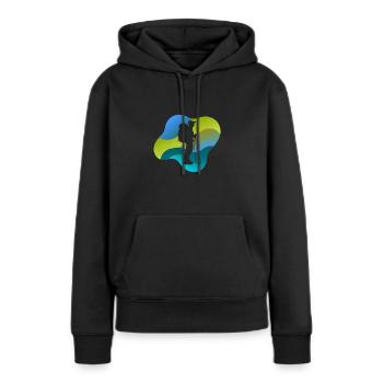 Wandern Wanderer Trekking - Frauen Premium Bio Hoodie - Schwarz - Vorne - Julia (174cm)