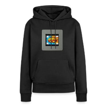 Toboggan POW - Sweat à capuche Premium bio Femme - noir - Devant - Julia (174cm)