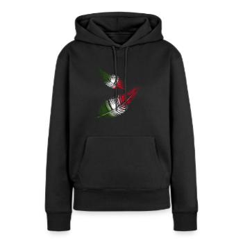 plumes italiennes en rouge blanc et vert - Sweat à capuche Premium bio Femme - noir - Devant - Julia (174cm)