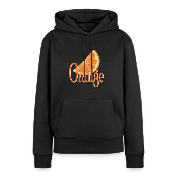 Orange - Sweat à capuche Premium bio Femme - noir - Devant - Julia (174cm)