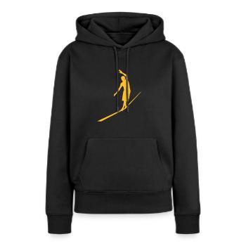 Slackline - Frauen Premium Bio Hoodie - Schwarz - Vorne - Julia (174cm)