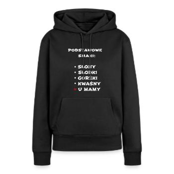 Geschmäcker bei Mama - Frauen Premium Bio Hoodie - Schwarz - Vorne - Julia (174cm)
