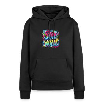 Stay Wild – Liberté colorée - Sweat à capuche Premium bio Femme - noir - Devant - Julia (174cm)