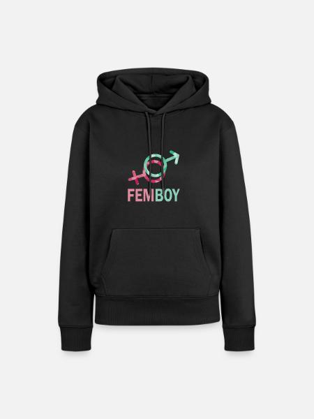 Femboy Feminine Boy Crossdressing - Frauen Premium Bio Hoodie - Schwarz