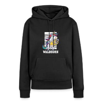 Waldhorn Hornspieler Waldhorn-Spieler - Frauen Premium Bio Hoodie - Schwarz - Vorne - Julia (174cm)