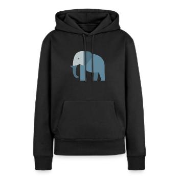 schlichter Elefant - Frauen Premium Bio Hoodie - Schwarz - Vorne - Julia (174cm)