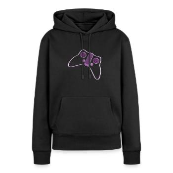 Kontroller Pink Lila - Frauen Premium Bio Hoodie - Schwarz - Vorne - Julia (174cm)